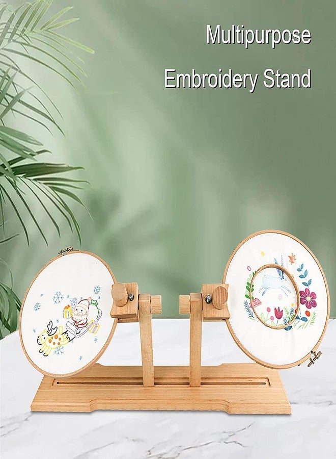 Jasol Adjustable Embroidery Hoop Stand, Hands-Free Wooden Cross Stitch Stand Holder for DIY Craft Sewing, Easy Operation Lifesaver Embroidery Supplies - Image 4